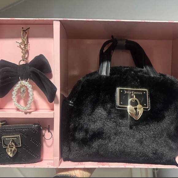 Juicy Couture Handbags - Juicy Couture Black Faux Fur Mini Bag